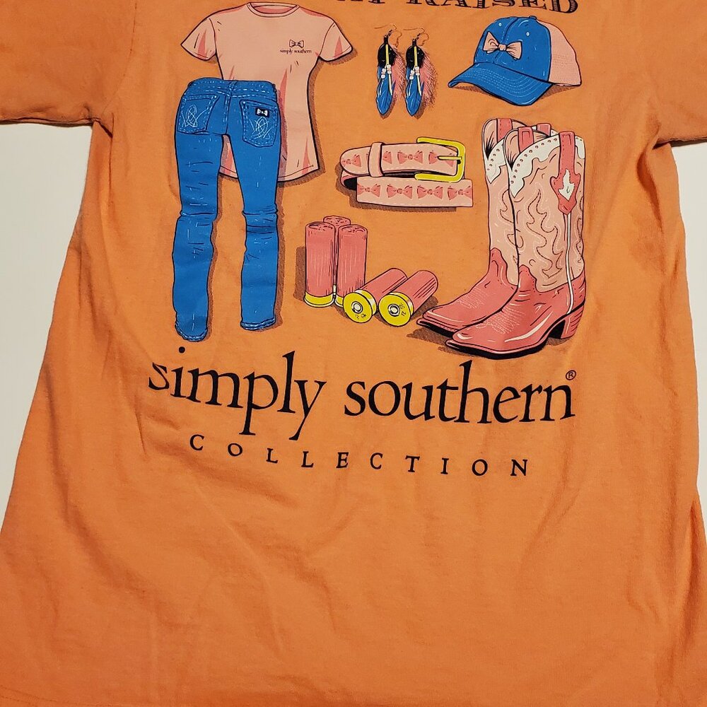 Simply Southern Orange Women/Girls T-Shirt Size Small